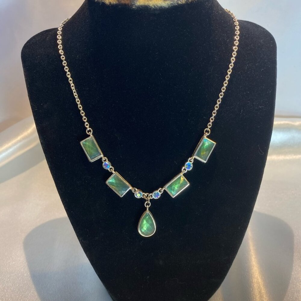 A•LINE Amy Kaplan Green Glass Statement Necklace